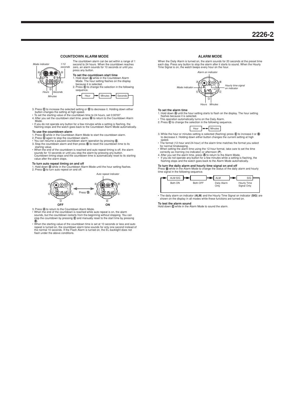 Casio 2226-1 User Manual | Page 2 / 2