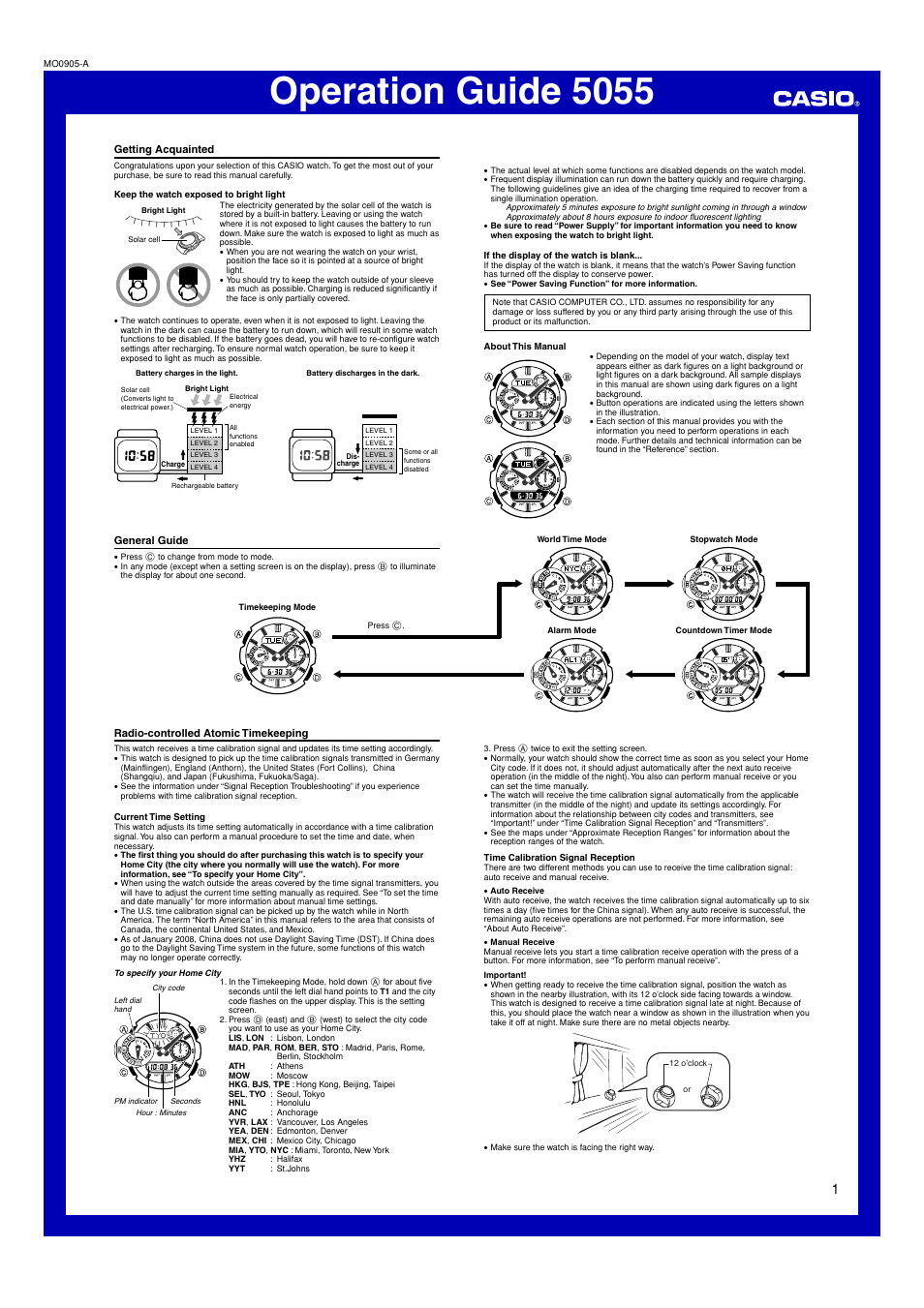 Casio 5055 User Manual | 7 pages