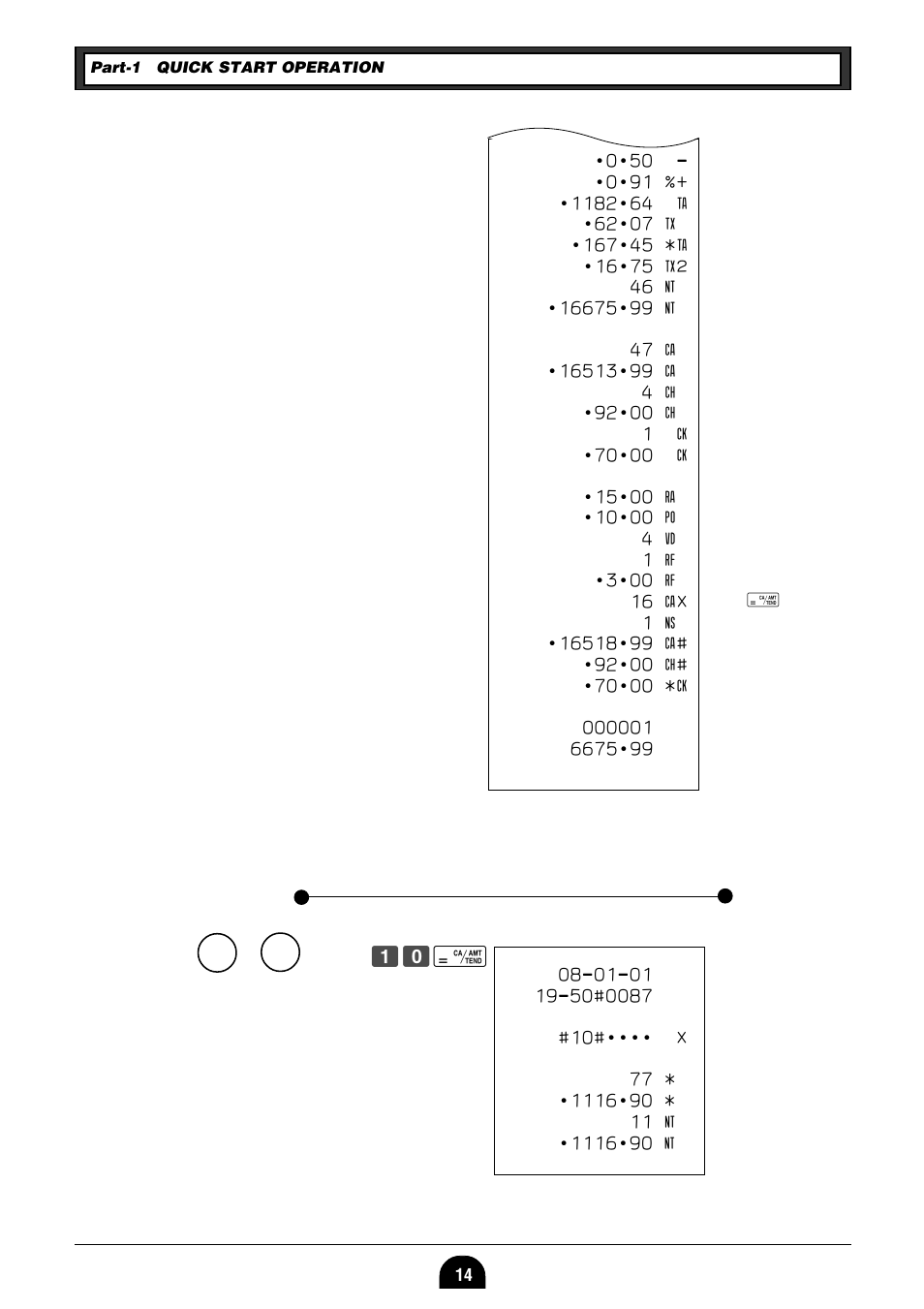 2-2 periodic read/reset report, Z? p | Casio 160CR User Manual | Page 16 / 36