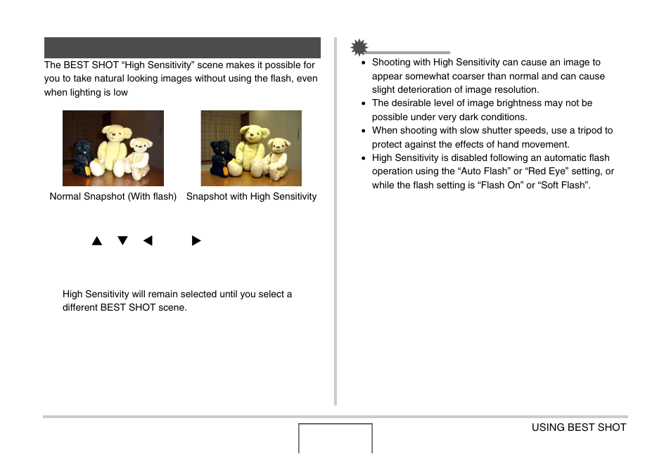 Taking bright images without flash | Casio EX-Z1000 User Manual | Page 100 / 266