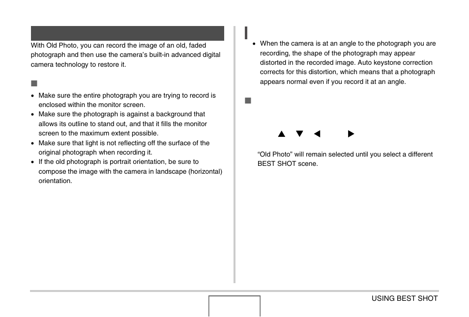 Restoring an old photograph | Casio EX-Z1000 User Manual | Page 106 / 266