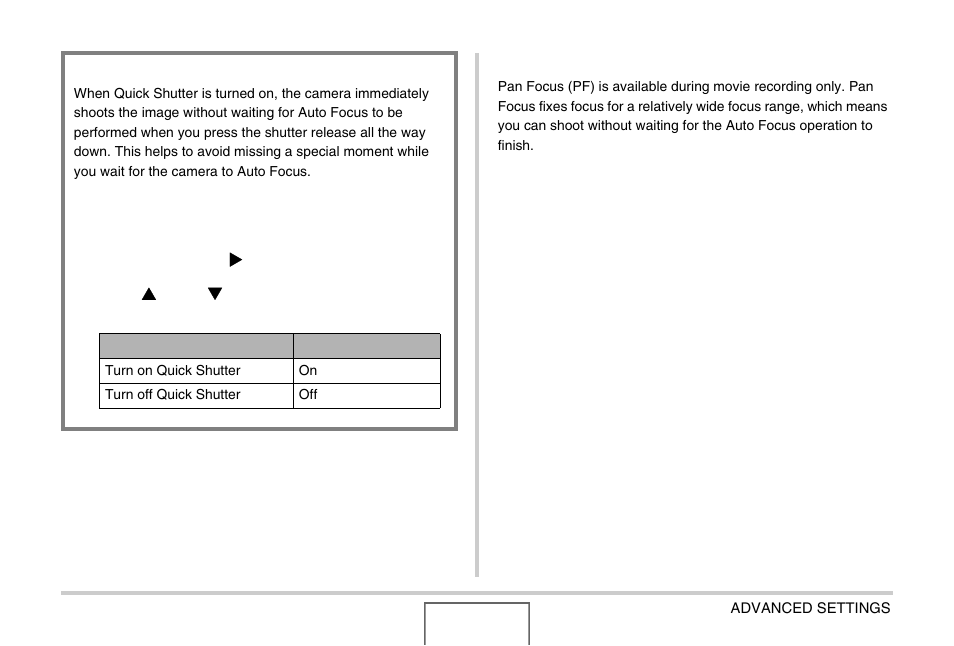 Using fixed focus (pan focus) | Casio EX-Z1000 User Manual | Page 115 / 266