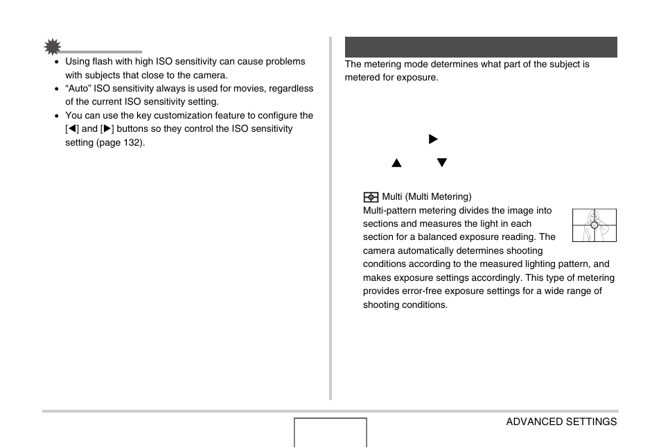 Specifying the metering mode | Casio EX-Z1000 User Manual | Page 124 / 266