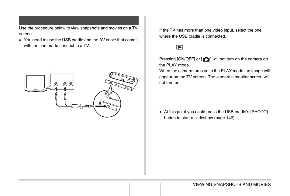 Viewing camera images on a tv | Casio EX-Z1000 User Manual | Page 147 / 266