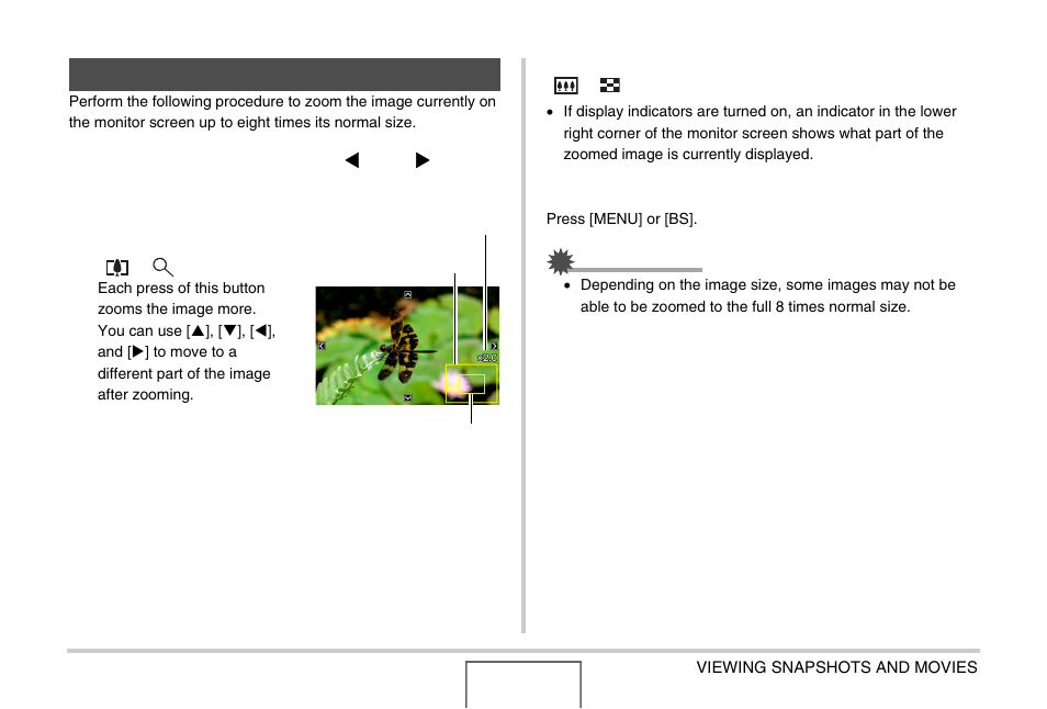 Zooming the displayed image | Casio EX-Z1000 User Manual | Page 150 / 266