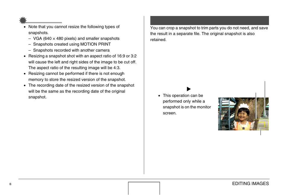 Cropping a snapshot | Casio EX-Z1000 User Manual | Page 154 / 266