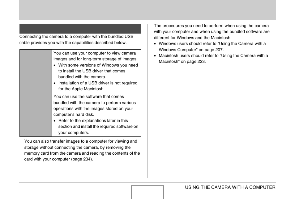 Using the camera with a computer, What you can do | Casio EX-Z1000 User Manual | Page 206 / 266