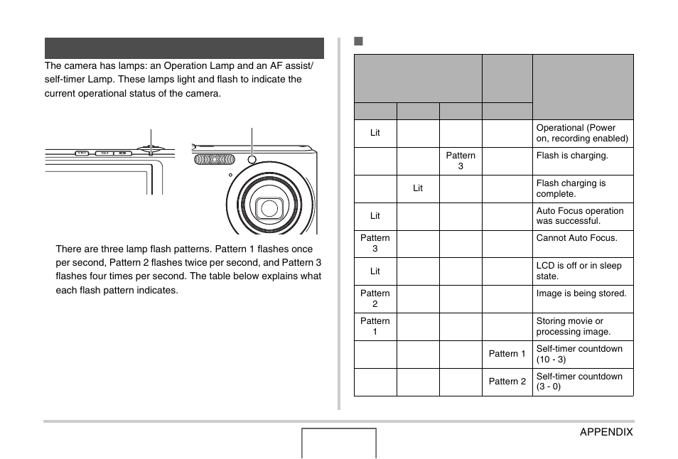 Indicator lamps, Rec mode | Casio EX-Z1000 User Manual | Page 248 / 266