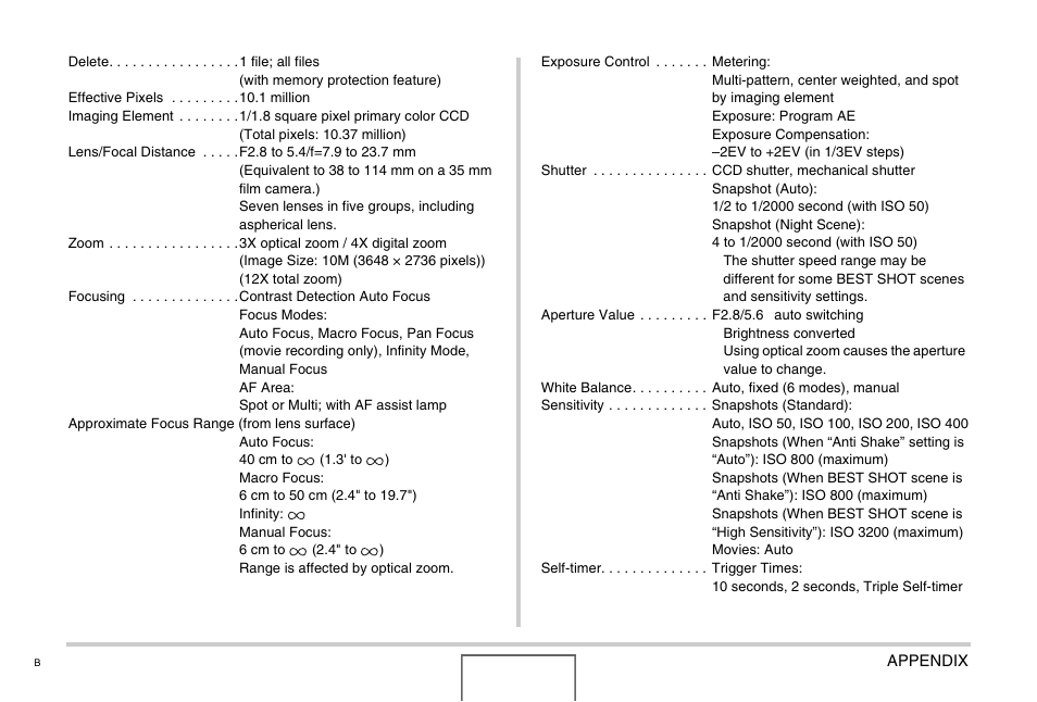 Casio EX-Z1000 User Manual | Page 261 / 266