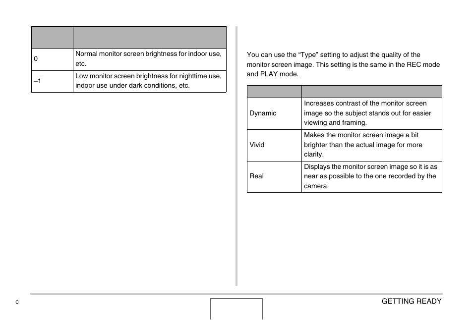 Adjusting monitor screen image quality (type) | Casio EX-Z1000 User Manual | Page 59 / 266