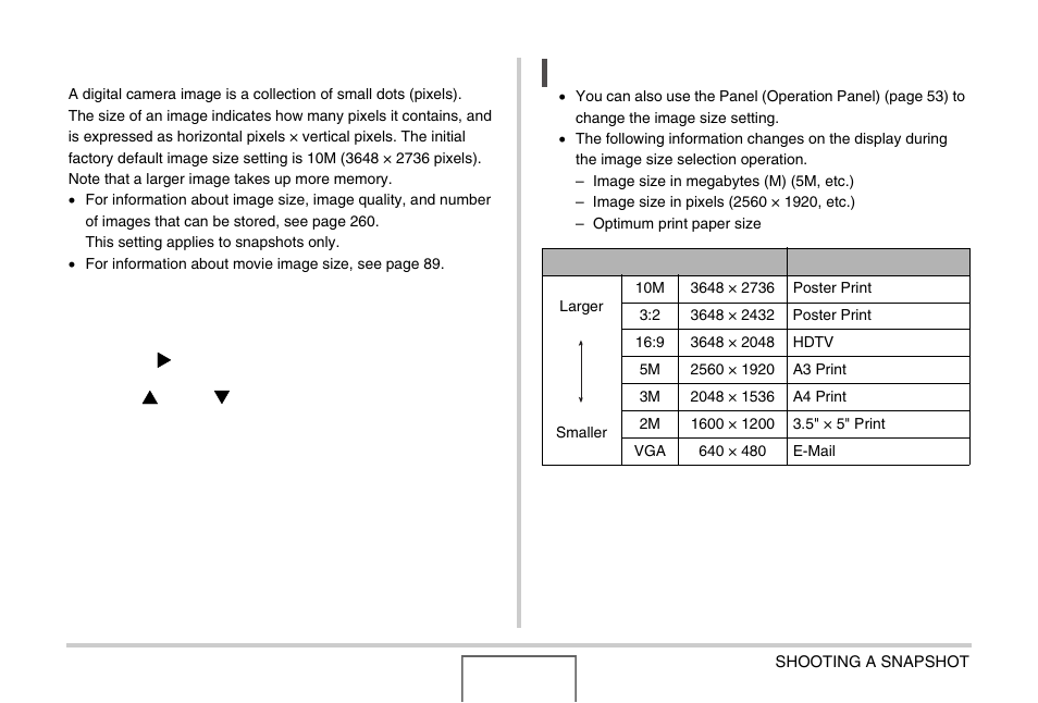 Changing the image size, Ge 67) | Casio EX-Z1000 User Manual | Page 67 / 266