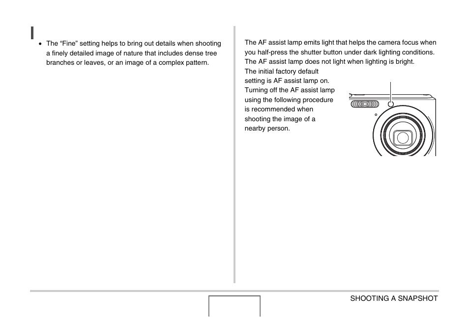 Turning off the af assist lamp | Casio EX-Z1000 User Manual | Page 69 / 266