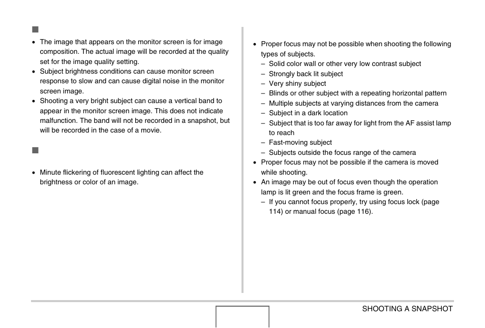 Auto focus restrictions | Casio EX-Z1000 User Manual | Page 71 / 266