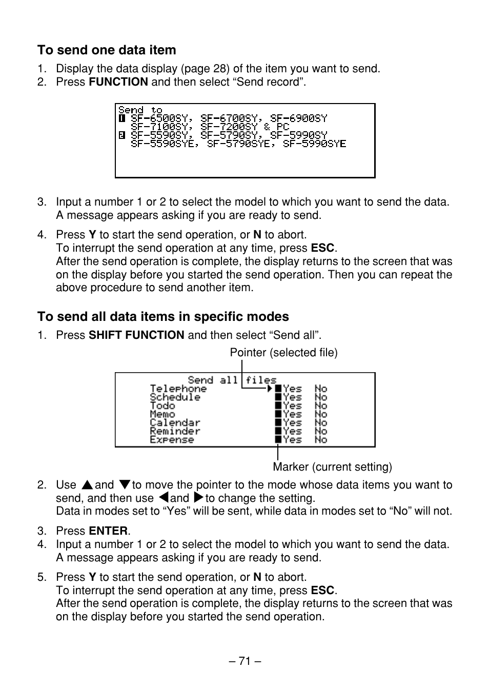 Casio SF-7100SY User Manual | Page 73 / 83