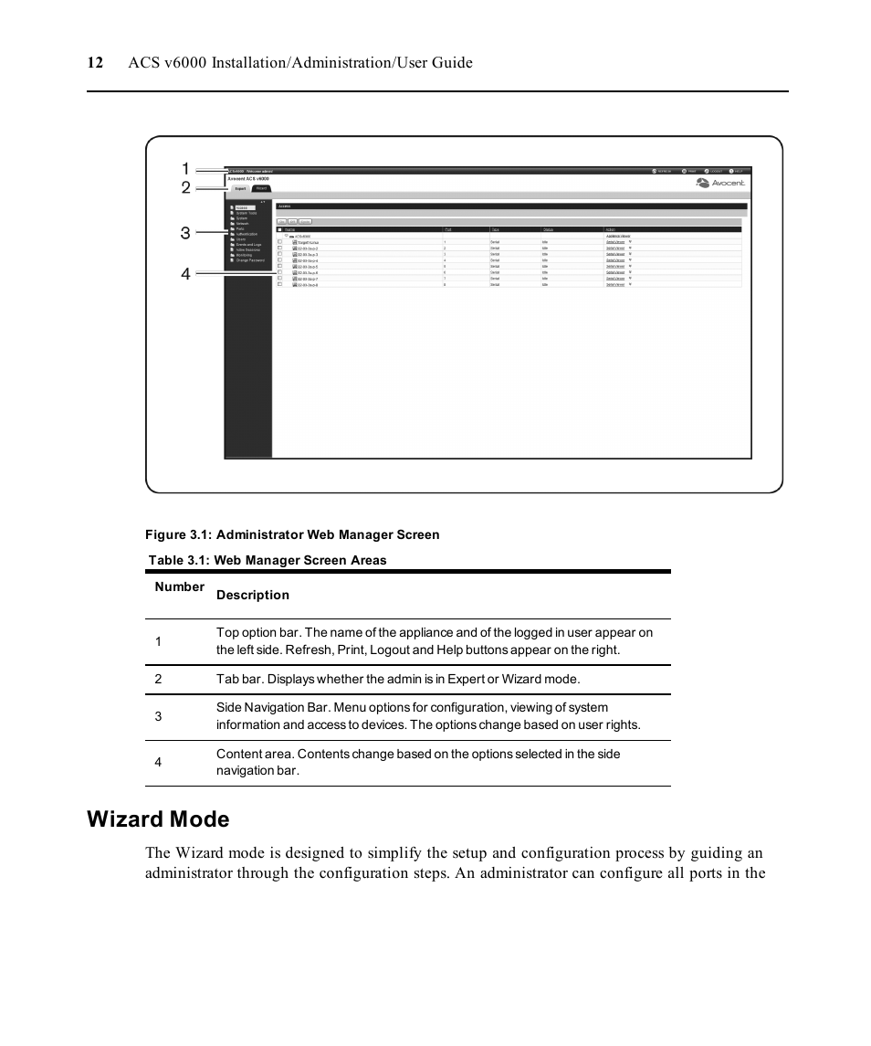 Wizard mode | Avocent ACS V6000 User Manual | Page 17 / 58