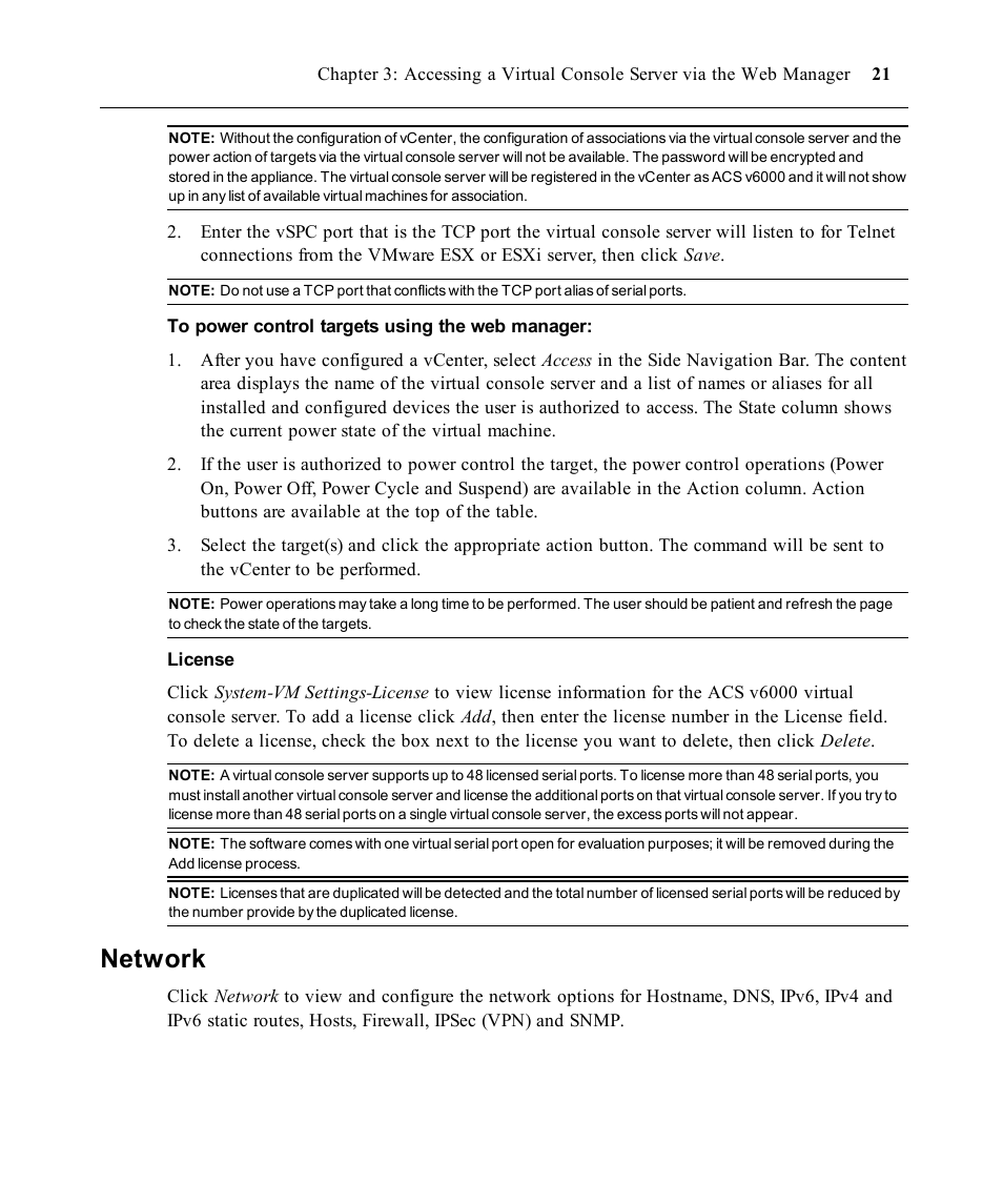 Network | Avocent ACS V6000 User Manual | Page 26 / 58