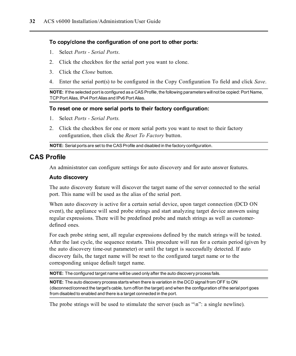 Cas profile | Avocent ACS V6000 User Manual | Page 37 / 58