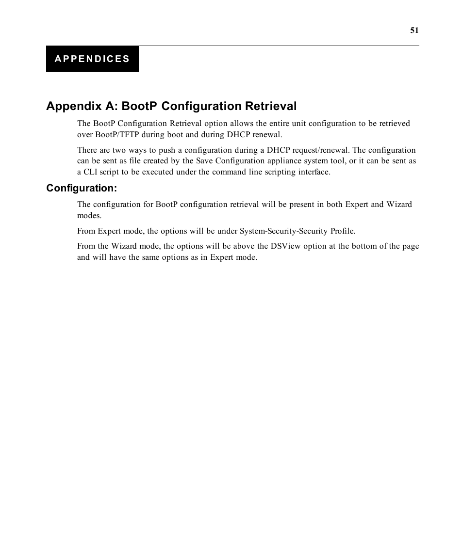 Appendix a: bootp configuration retrieval | Avocent ACS V6000 User Manual | Page 56 / 58