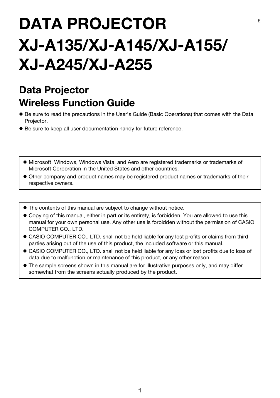 Casio XJ-A255 User Manual | 46 pages