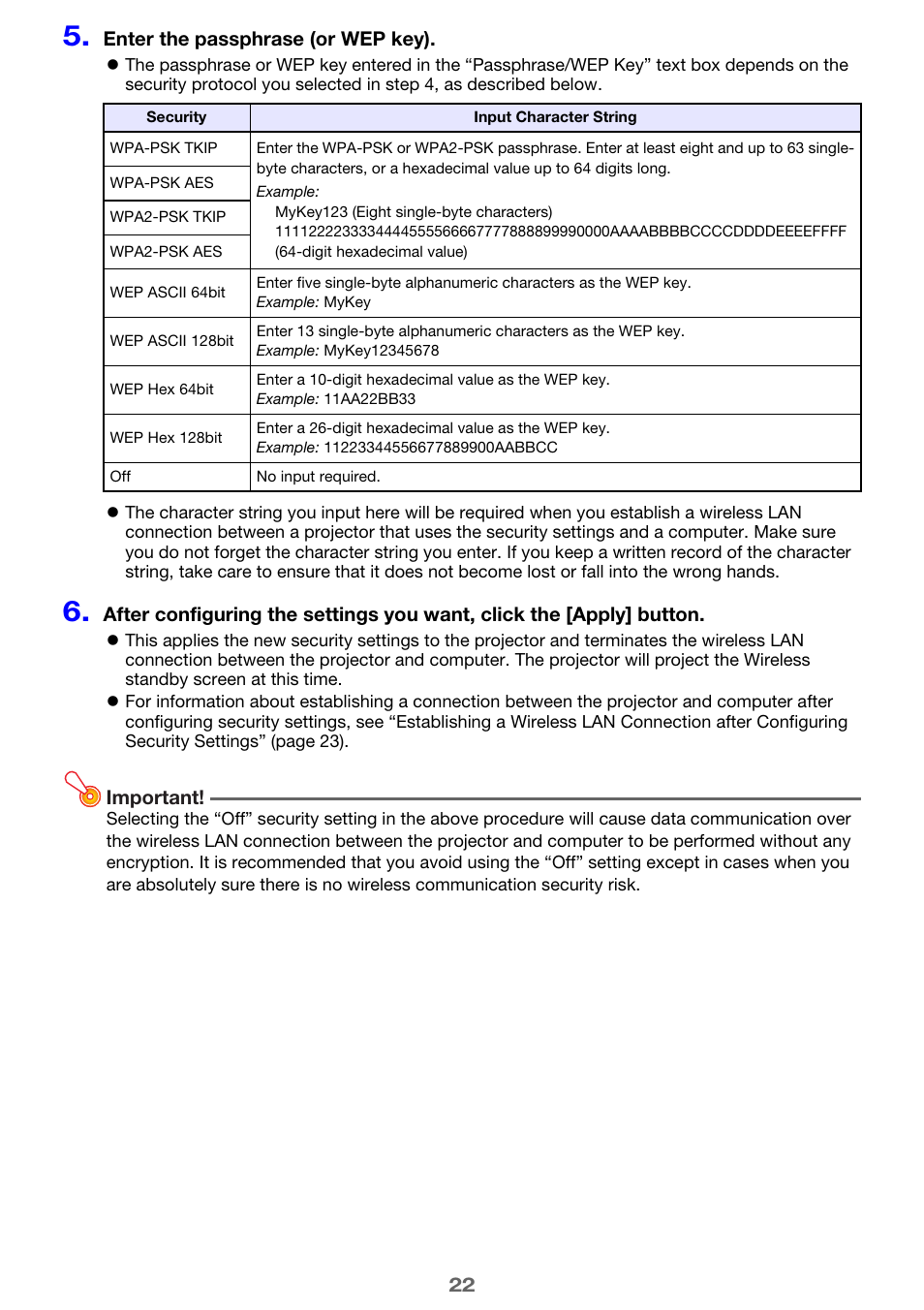 Casio XJ-A255 User Manual | Page 22 / 46