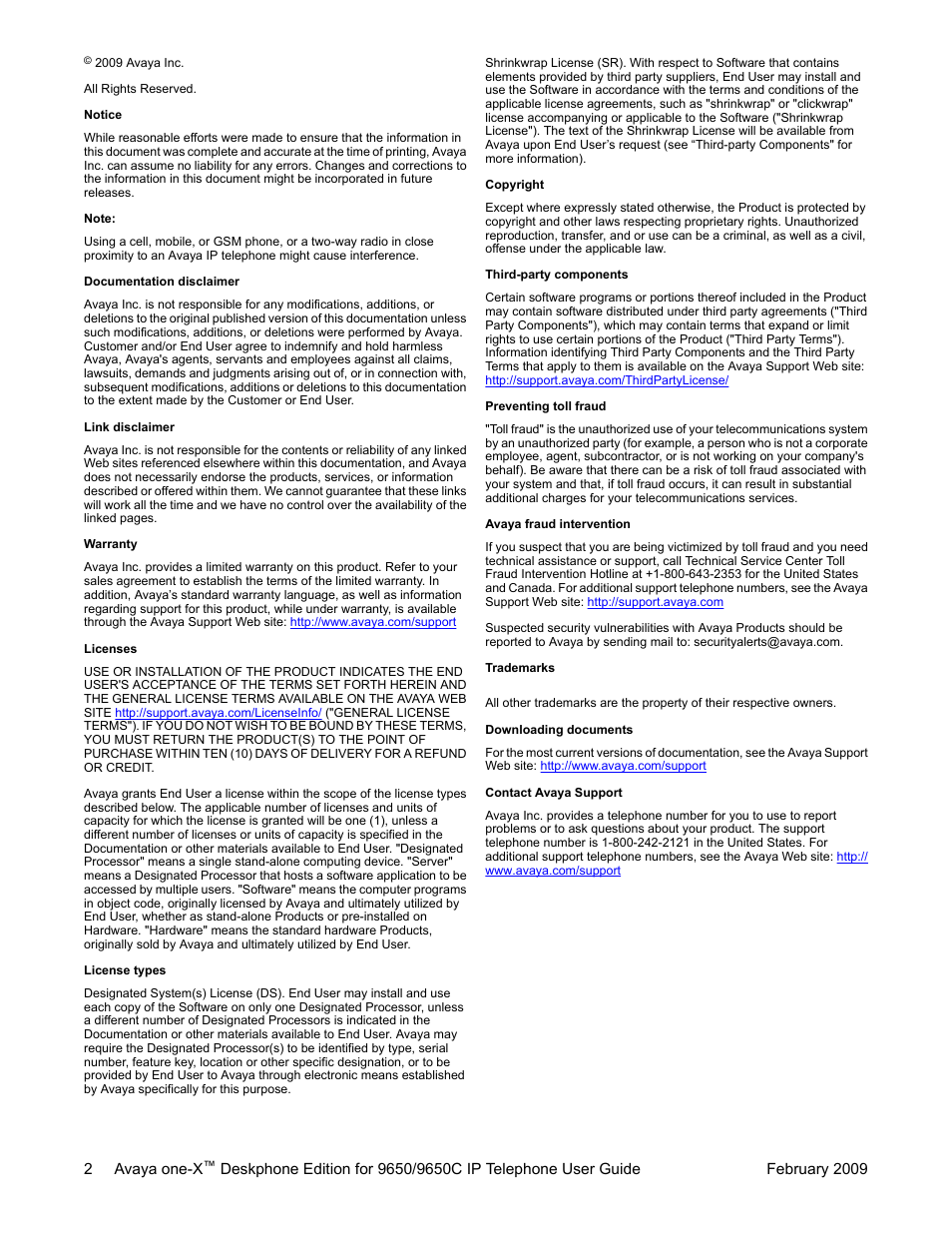 Avaya 9650C User Manual | Page 2 / 62