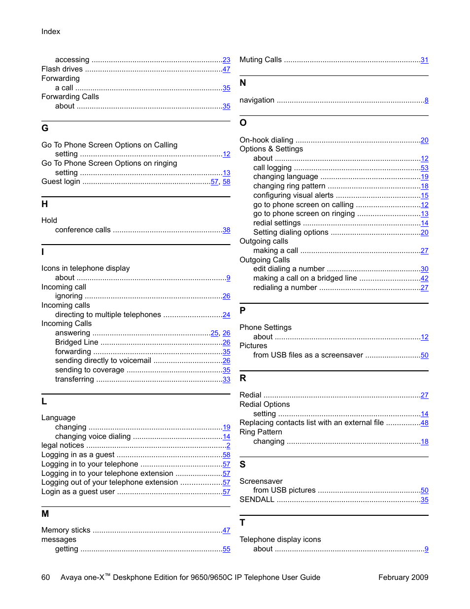 Avaya 9650C User Manual | Page 60 / 62