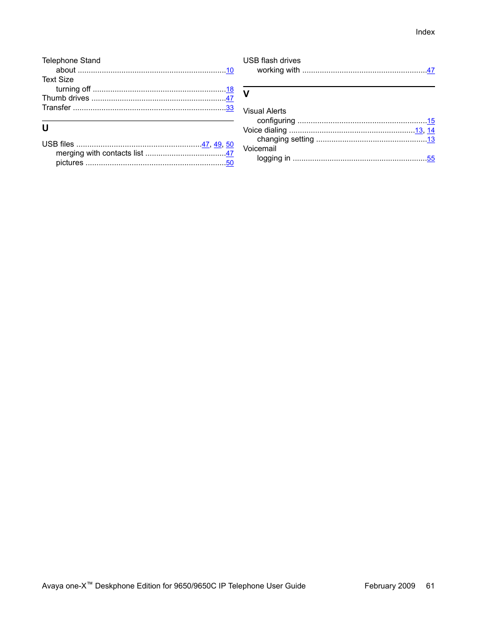 Avaya 9650C User Manual | Page 61 / 62