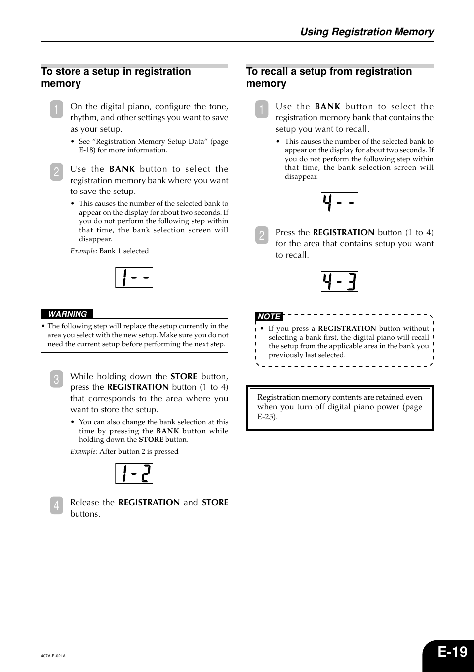 E-19 | Casio PX-310 User Manual | Page 21 / 39