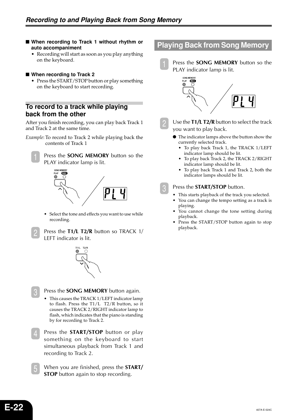 E-22 | Casio PX-310 User Manual | Page 24 / 39