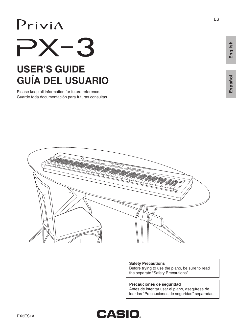 Casio Privia PX3ES1A User Manual | 70 pages