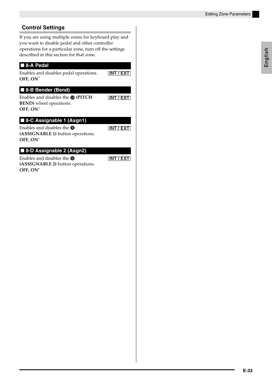 Control settings | Casio Privia PX3ES1A User Manual | Page 35 / 70