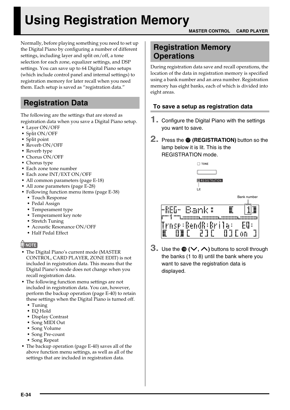 Registration data | Casio Privia PX3ES1A User Manual | Page 36 / 70