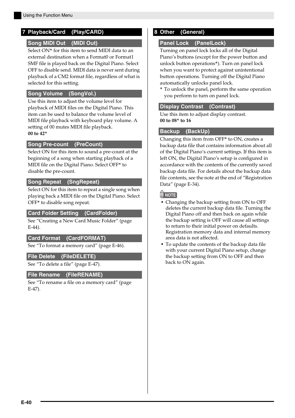 Casio Privia PX3ES1A User Manual | Page 42 / 70