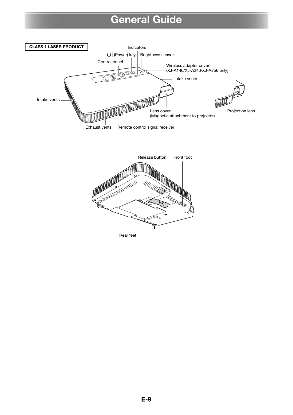 General guide | Casio XJ-A141 User Manual | Page 11 / 17