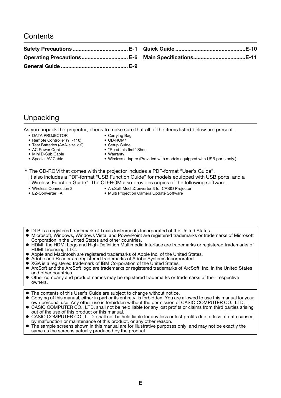 Casio XJ-A141 User Manual | Page 2 / 17