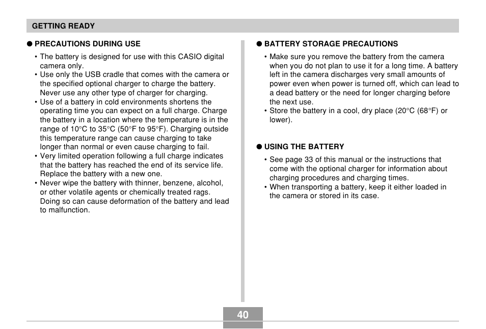 Casio EX-Z700 User Manual | Page 40 / 247