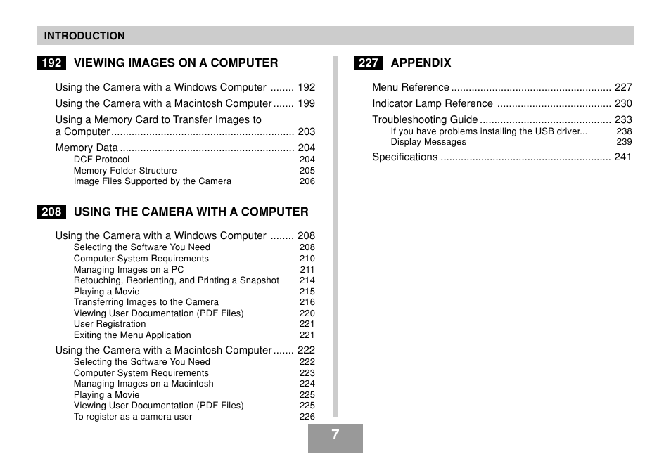 Casio EX-Z700 User Manual | Page 7 / 247