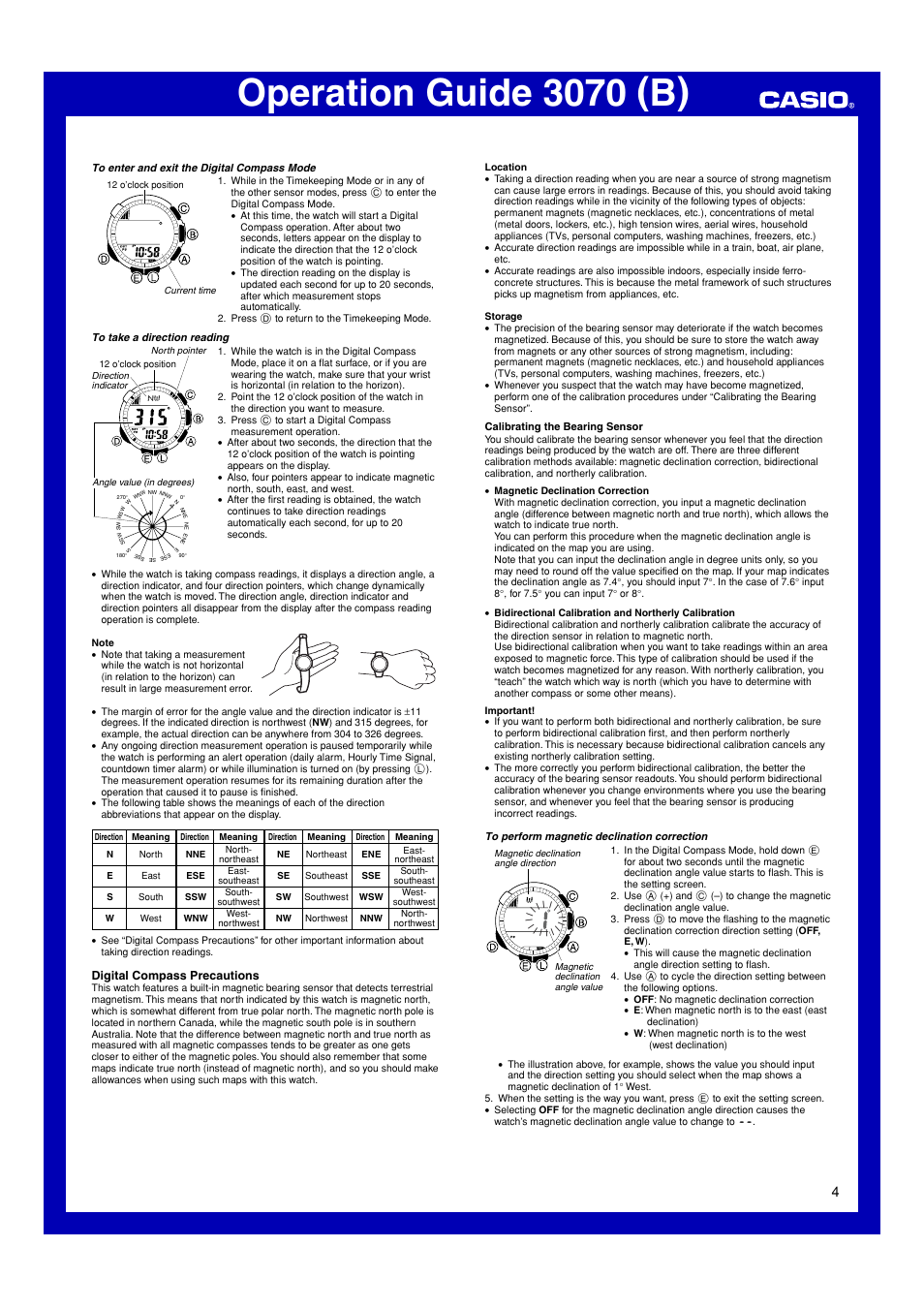 Operation guide 3070 (b) | Casio 3070 User Manual | Page 4 / 15
