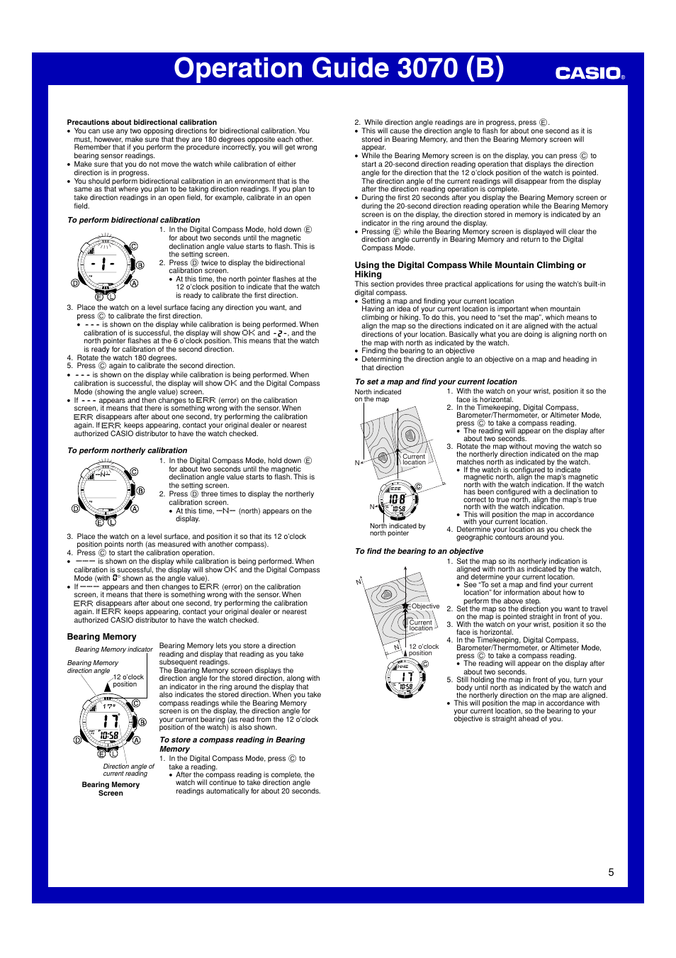 Operation guide 3070 (b) | Casio 3070 User Manual | Page 5 / 15