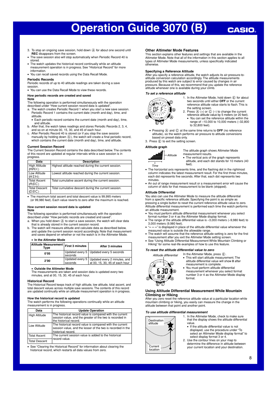 Operation guide 3070 (b) | Casio 3070 User Manual | Page 8 / 15