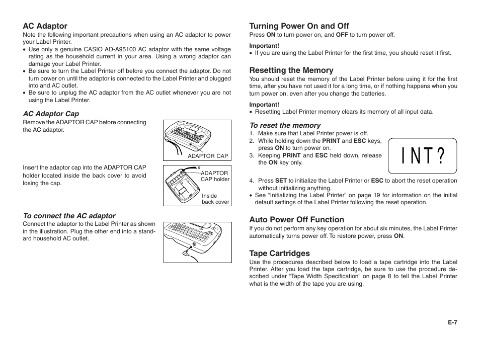 Casio KL-100E User Manual | Page 8 / 25