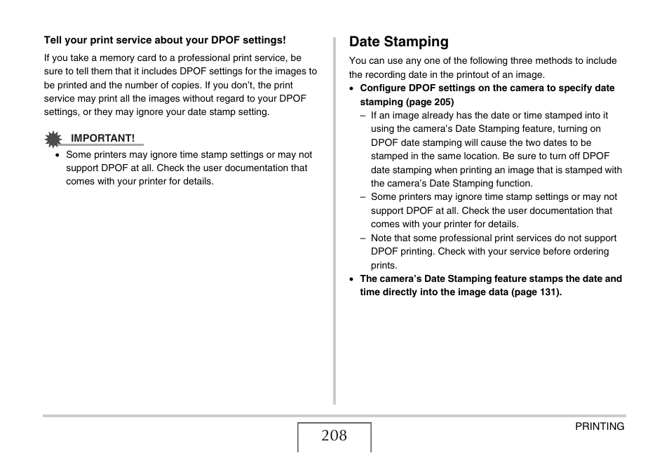 Date stamping | Casio EX-S770 User Manual | Page 208 / 290