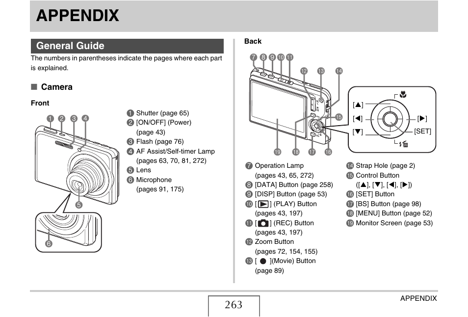 Appendix, General guide, General guide 1 | Bp 89 7 br bs bt bq bkbl bm bo bn | Casio EX-S770 User Manual | Page 263 / 290