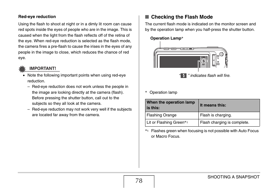 Checking the flash mode | Casio EX-S770 User Manual | Page 78 / 290