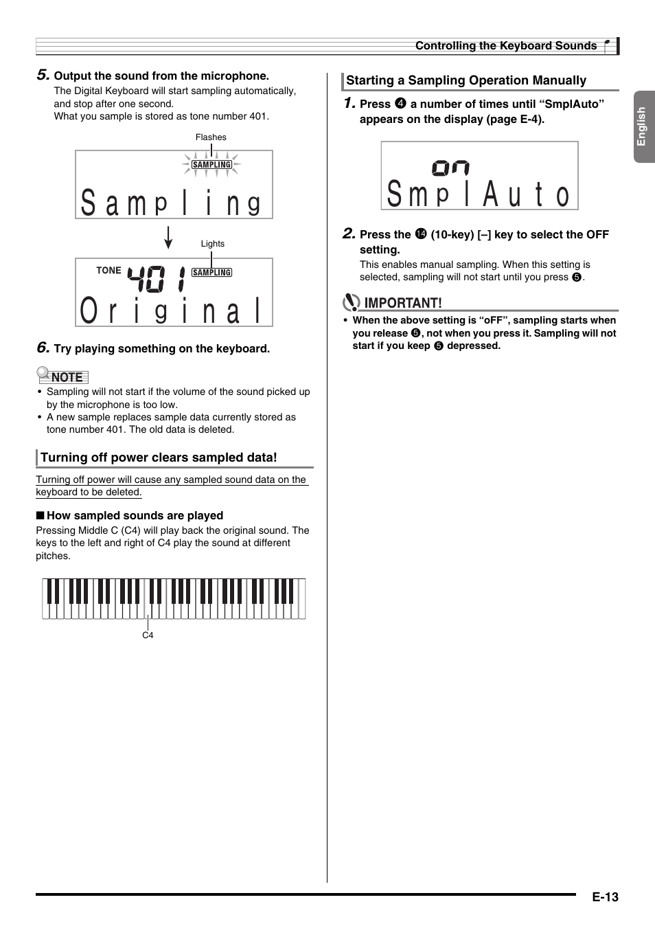 S a m, L i n, O r i | I n a l | Casio LK-220 User Manual | Page 15 / 45