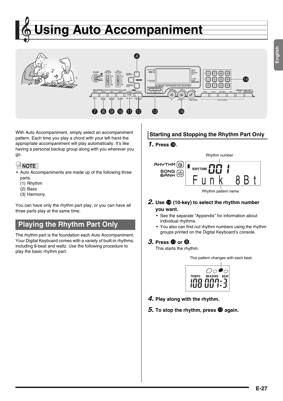 Using auto accompaniment | Casio LK-220 User Manual | Page 29 / 45