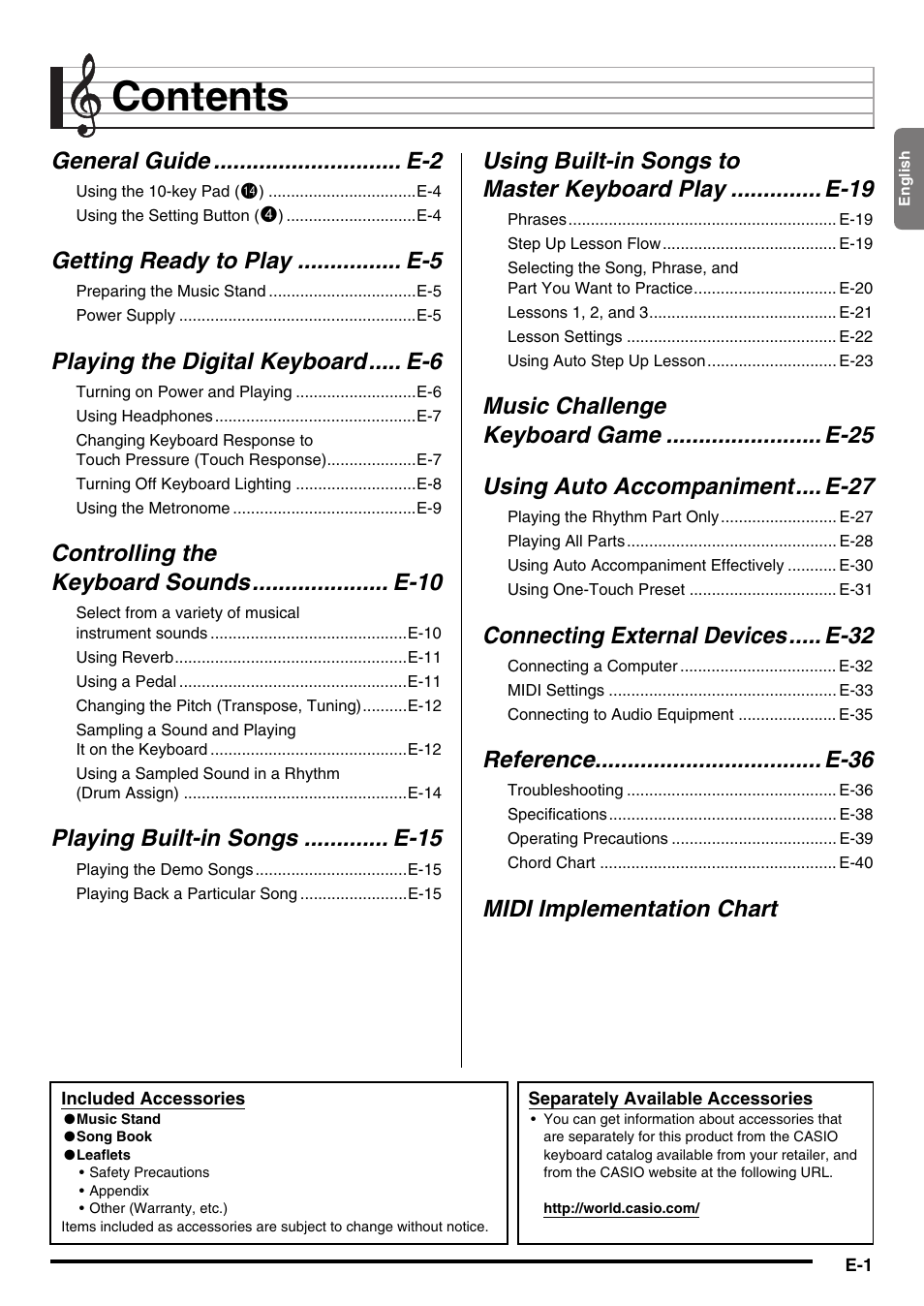 Casio LK-220 User Manual | Page 3 / 45