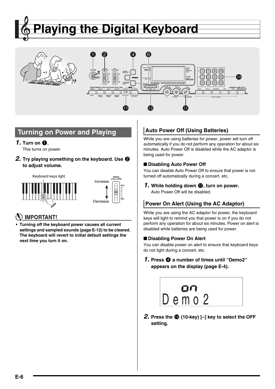 Playing the digital keyboard | Casio LK-220 User Manual | Page 8 / 45