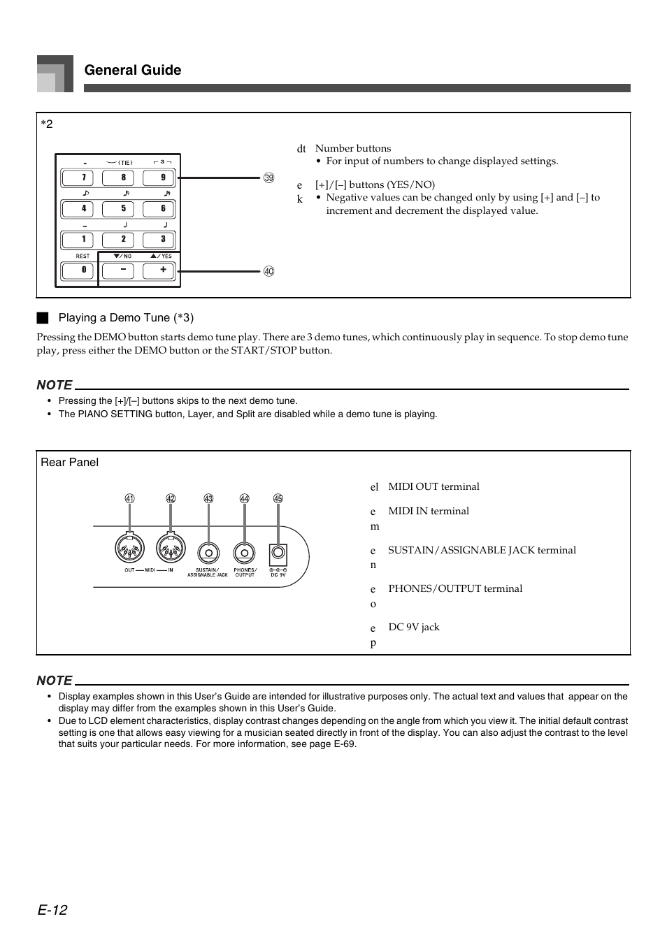 General guide e-12 | Casio CTK900 User Manual | Page 14 / 116