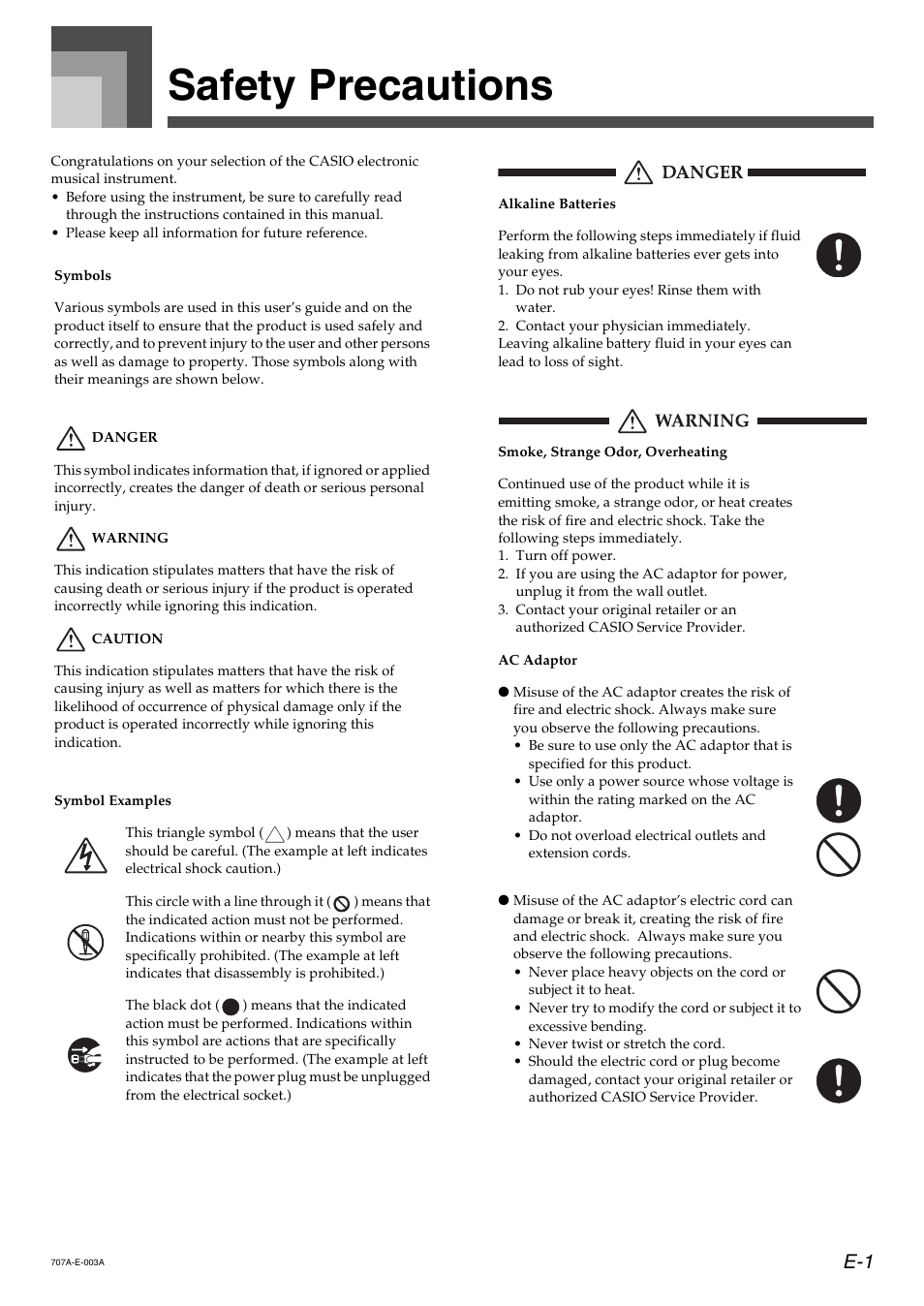 Safety precautions | Casio CTK900 User Manual | Page 3 / 116